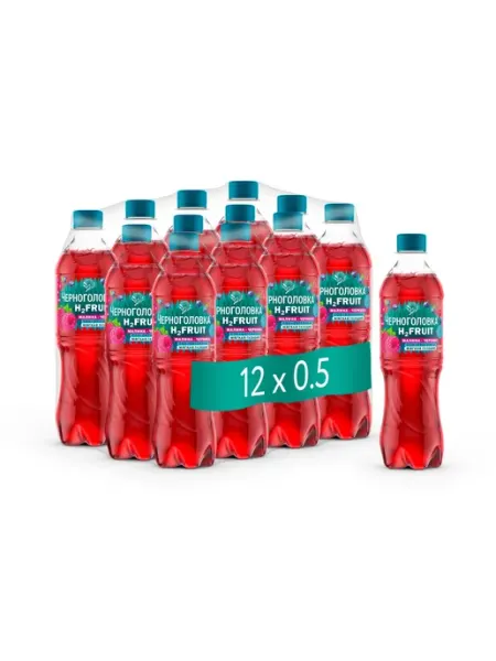 Черноголовка Вода с соком Малины и Черники, газированная 0,5 л х 12 шт