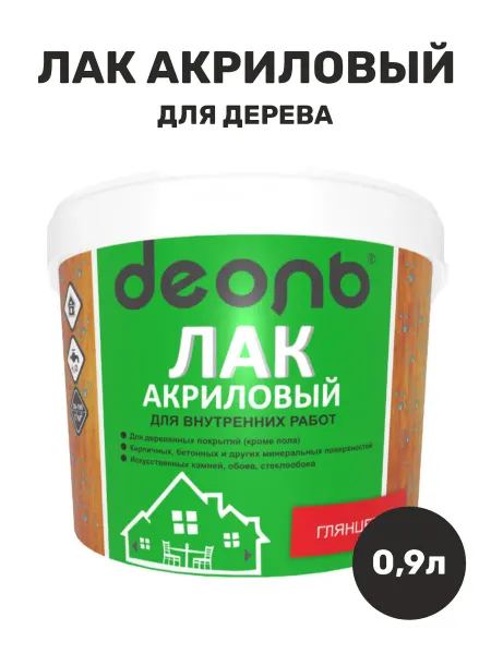 Деоль Лак для дерева бесцветный без запаха быстросохнущий 0,9л