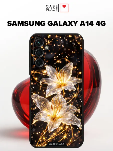 Samsung Матовый чехол на A14 4G с лилиями