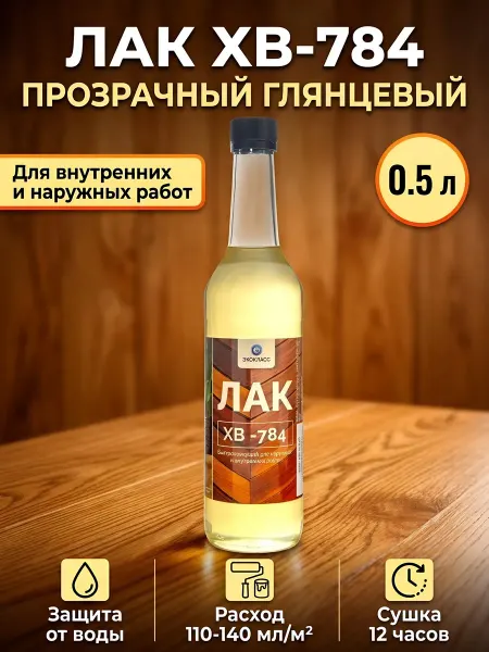 Класс Лак ХВ-784 перхлорвиниловый глянцевый прозрачный 0.5 л