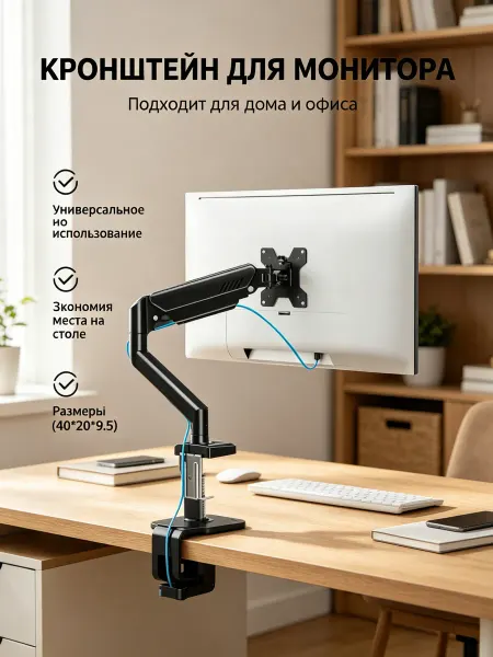 Кронштейн монитор газлифт на стол 17-32"