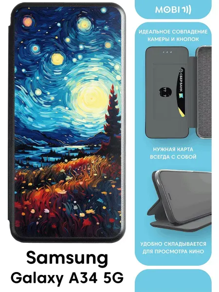 Mobi711 Противоударный чехол-книга для Samsung Galaxy A34 5G