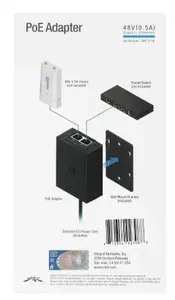 PoE инжектор Ubiquiti POE-48-24W-G 10/100/1000BASE-T 100-240В (АС),(0,5А).48V