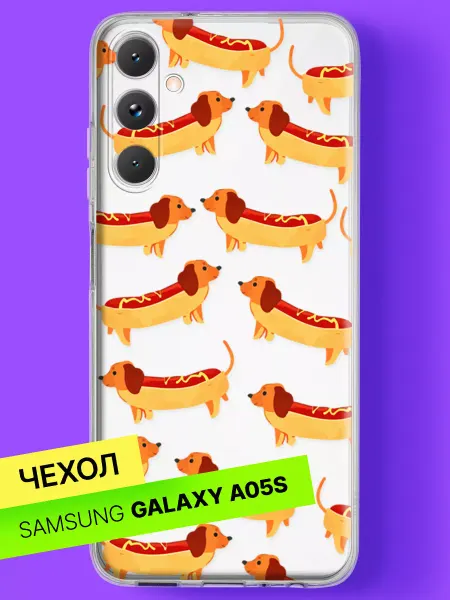 Samsung Чехол на A05S с принтом Хот-дог такса