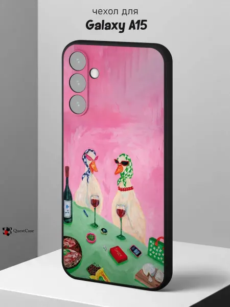 QuestCase Чехол на Samsung A15 с принтом Гуси