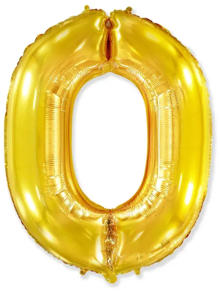 Дон Баллон Шар (40'' 102 см) Цифра, 0, Белый, 1 шт