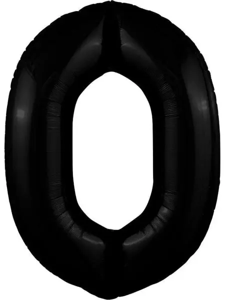 Дон Баллон Шар (40'' 102 см) Цифра, 0 Slim, Черный блеск