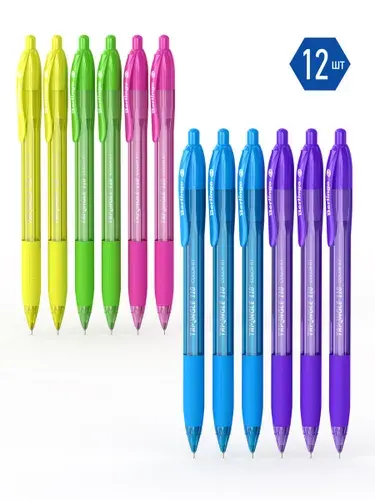 Ручка шариковая автоматическая Berlingo Triangle 110 RT Color синяя, 0,7 мм, 12 штук