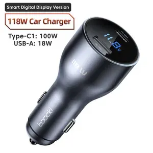 Автомобильное зарядное устройство Toocki PD 118 Вт USB C QC 4,0 PD3.0 Type C, быстрая зарядка телефона (TQ-CC15)