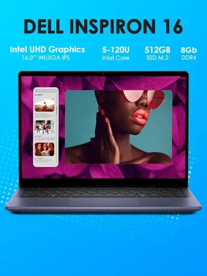 DELL Inspiron 16 DC16251 Core 5-120U 8GB 512GB 16.0" WUXGA FHD IPS Touch W11 Backlit