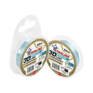Монофильная леска для рыбалки STARLINE 3D 50 м. 0,18 мм. 2,8 кг. / голубая