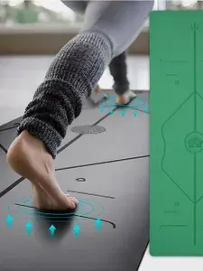 Коврик для фитнеса и йоги нескользящий каучуковый с покрытием Non-Slip Namaste Team 183*68*0,5 см