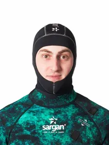 Шлем из неопрена для дайвинга подводной охоты и водного спорта SARGAN Башлык 2.0 неопрен 2мм размер М