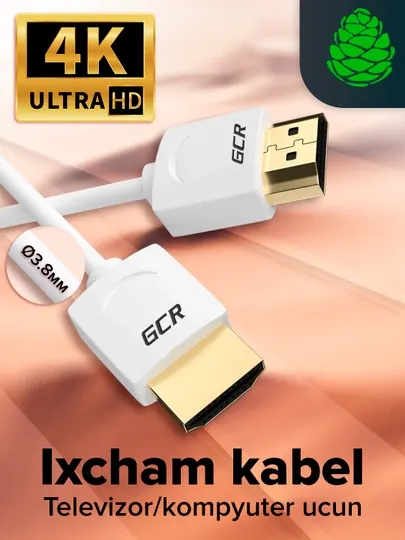 Кабель HDMI 2.0 SLIM GCR, Ultra HD 4K, 60Hz, 3D, для PS4, Xbox, One Smart TV телевизора
