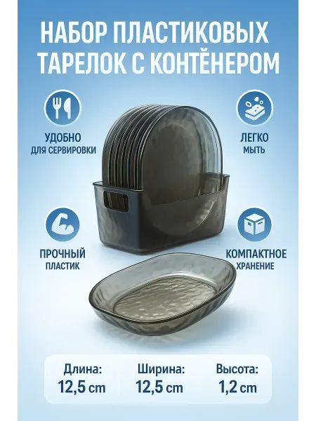 Геша Тарелка пластиковая многоразовая