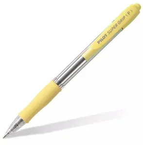 Ручка шариковая автоматическая Pilot Super Grip жёлтая BPGP-10R-F Y синяя (толщина линии 0.21)