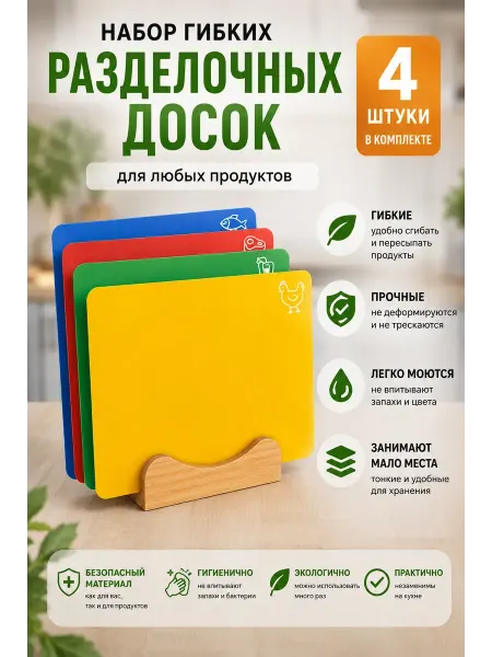 Линия Набор разделочных досок гибких 4 шт