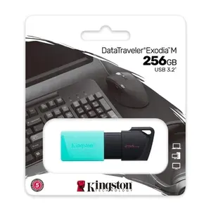 USB Флешка Flash Drive Kingston 256Gb DataTraveler Exodia M (DTXM/256GB), USB3.0, черный/зеленый