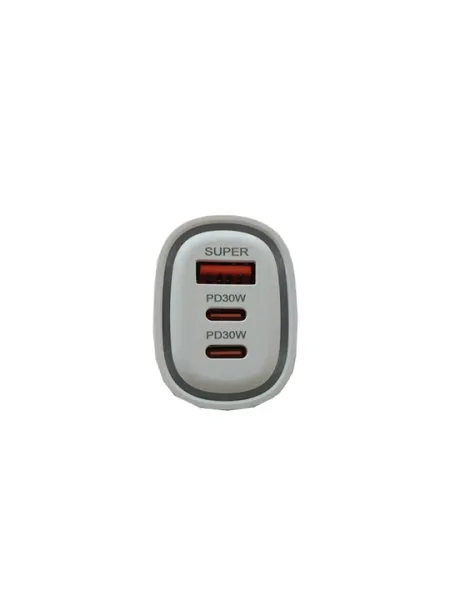 Автомобильное зарядное устройство GaN 90W (2xType-C + USB-A), супербыстрая зарядка PD 3.0