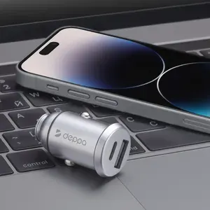 Автомобильное зарядное устройство 30Вт USB 3.0 + Type-C, Быстрая зарядка / Без заводской упаковки