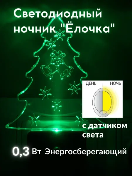 TDM Electric Светильник ночник детский в розетку с датчиком 0,3вт