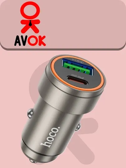 Автомобильное зарядное устройство Z57A Glorious, 30 Вт, PD30W + QC3.0, набор с кабелем, чёрн