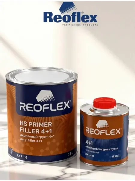 Reoflex Грунт-выравниватель 4+1 автомобильный 0,8 + 0,2 л