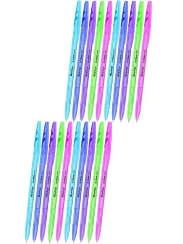 Ручка шариковая 20шт Bеrlingo Tribase Pastel 0.7мм синяя