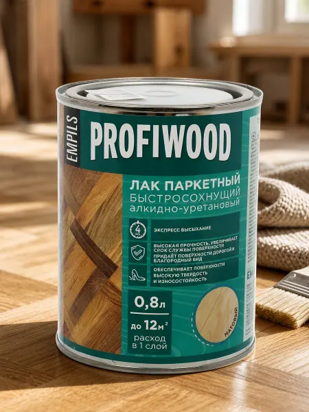 Profiwood Лак паркетный матовый алкидно-уретановый быстросохнущий 0.7