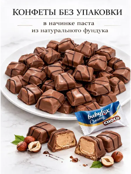 ШокоLife Конфеты вафельные в шоколаде BabyFox Creamy Choco 0,5 кг