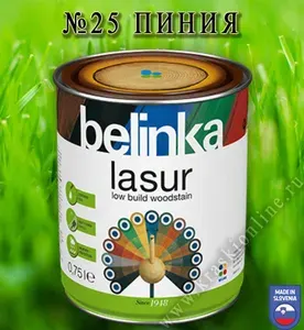BELINKA LASUR/Белинка лазурь 0,75л №25 Пиния Пропитка-лазурь для древесины