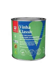 Антисептик долговечный кроющий для деревянных фасадов Tikkivala (Tikkurila) VINHA CLASSIC VC / Тиккурила Винха Классик полуматовый цвет прозрачный 0.9 л