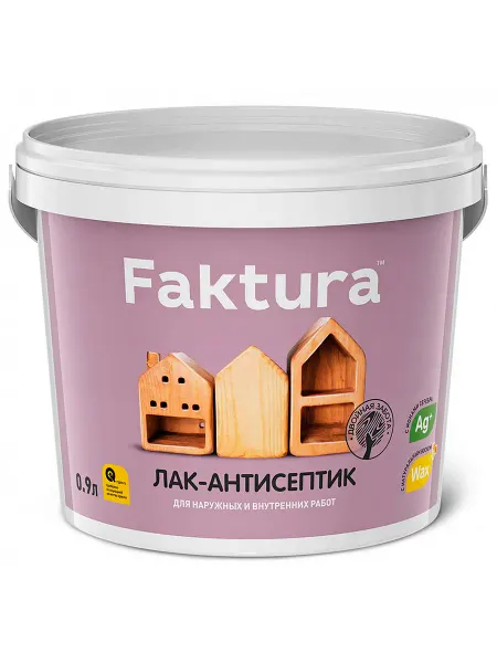 FAKTURA Лак-антисептик для дерева орех 0,9 л водный с воском