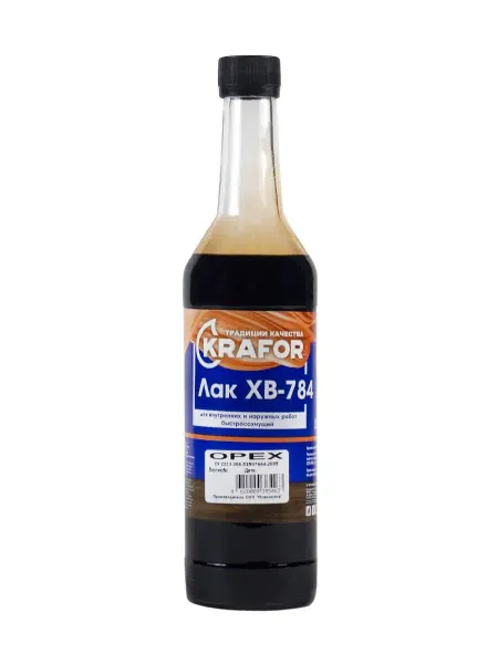 KRAFOR Лак для дерева ХВ-784, 0,5 л, орех