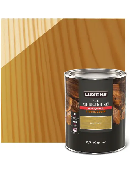 Luxens Лак для мебели алкидный цвет дуб глянцевый 0.9 л
