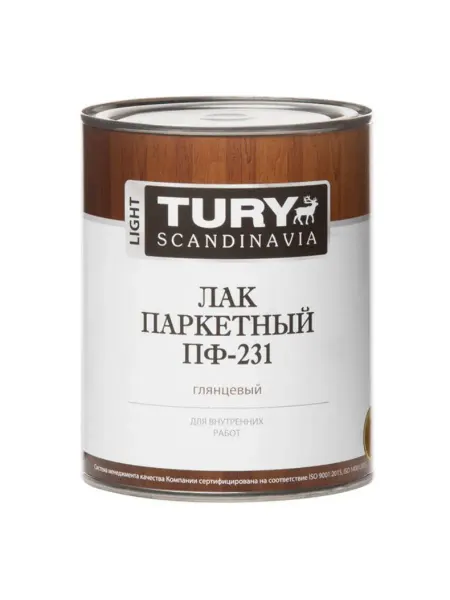 Лак алкидный паркетный TURY ПФ-231 0,9л глянцевый