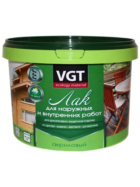 VGT Лак акриловый глянцевый 0.9 кг для работ