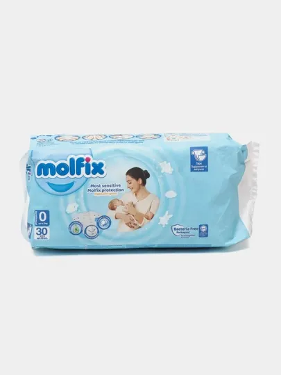 Подгузники для новорождённых Molfix Eco №0 0-3 кг, 30 шт