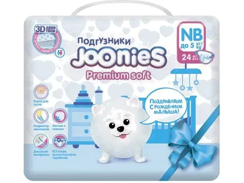 Подгузники Joonies Premium Soft 0-5 Кг