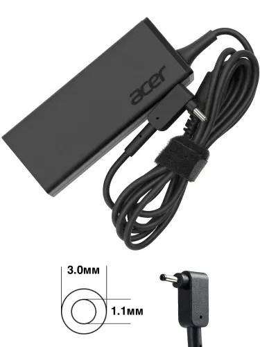 Зарядное устройство для ноутбука Acer, Aspire 3 A315-34-P7P8, 19V - 2,37А, (Штекер: 3.0-1.1мм) 45 Вт Slim