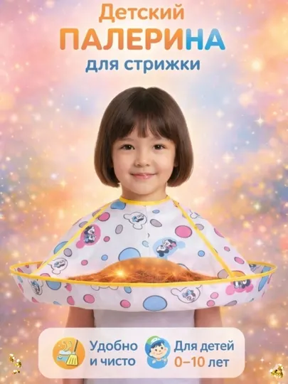 Детский парикмахерский фартук для стрижки, 0-10 лет