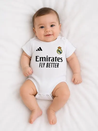 Боди Real Madrid, для малышей 0-18 месяцев, хлопковая детская одежда
