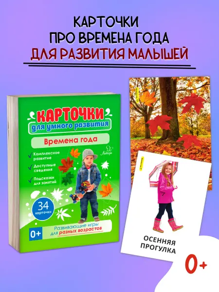 ИД ЛИТЕРА Времена года. Карточки для умного развития малыша. 0-4 года