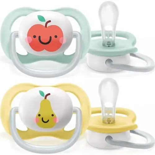 Соска пустышка Philips Avent ultra air, яблоко/груша,0-6 мес., 2 шт. (SCF080/17)