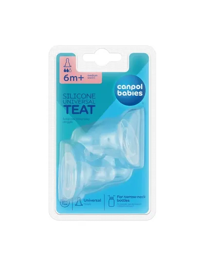 Соски силиконовые для бутылочек Canpol babies (Мини 0м+ / Средний 6м+), 2 шт