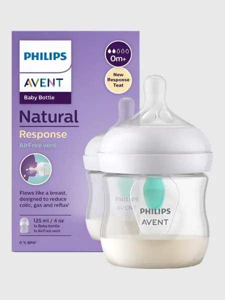 Детская бутылочка Philips Avent Response AirFree 2 шт, 125 мл, 0+ месяцев, анти-коликовая