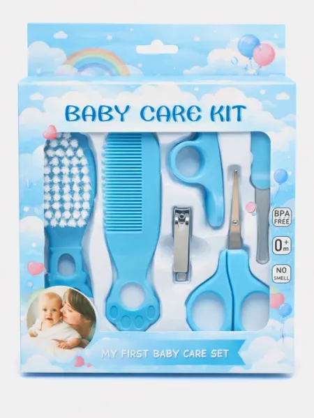 Набор для ухода за новорожденным 0+ Baby Care Kit – расческа, щетка, ножницы, кусачки