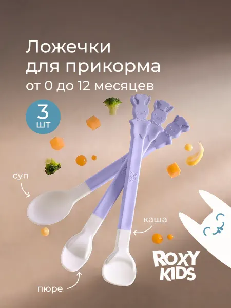 ROXY-KIDS Ложки для прикорма, детские обучающие набор 3 шт. 0+