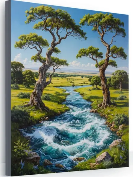 000 Art-Hobby-Create Картина по номерам на холсте река в лесу 40*50
