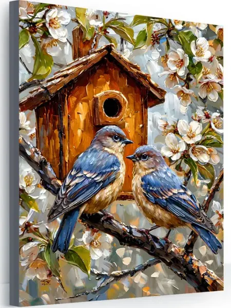 000 Art-Hobby-Create Картина на стену для интерьера птичий дом 40x50